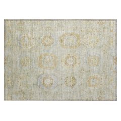 Machine Washable Indoor/Outdoor Chantille ACN2227 Green 1'8" x 2'6" Rug