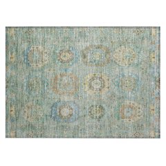 Machine Washable Indoor/Outdoor Chantille ACN2227 Teal 1'8" x 2'6" Rug