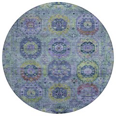 Machine Washable Indoor/Outdoor Chantille ACN2228 Green 8' x 8' Round Rug