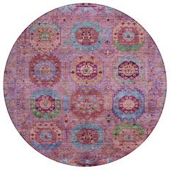 Machine Washable Indoor/Outdoor Chantille ACN2228 Pink 8' x 8' Round Rug