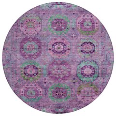 Machine Washable Indoor/Outdoor Chantille ACN2228 Purple 8' x 8' Round Rug