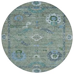 Machine Washable Indoor/Outdoor Chantille ACN2229 Green 8' x 8' Round Rug