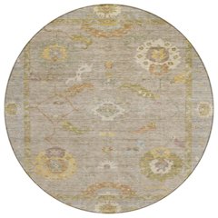 Machine Washable Indoor/Outdoor Chantille ACN2229 Brown 8' x 8' Round Rug
