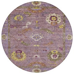 Machine Washable Indoor/Outdoor Chantille ACN2229 Red 8' x 8' Round Rug