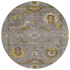 Machine Washable Indoor/Outdoor Chantille ACN2229 Gray 8' x 8' Round Rug