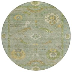 Machine Washable Indoor/Outdoor Chantille ACN2229 Green 8' x 8' Round Rug