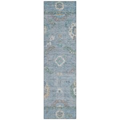 Machine Washable Indoor/Outdoor Chantille ACN2229 Blue 2'3" x 7'6" Runner Rug