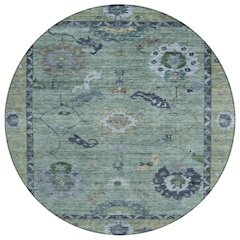 Machine Washable Indoor/Outdoor Chantille ACN2230 Green 8' x 8' Round Rug