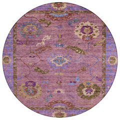 Machine Washable Indoor/Outdoor Chantille ACN2230 Pink 8' x 8' Round Rug