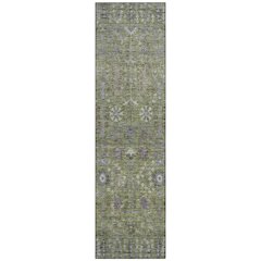 Machine Washable Indoor/Outdoor Chantille ACN2231 Green 2'3" x 7'6" Runner Rug