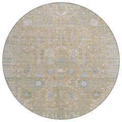 Machine Washable Indoor/Outdoor Chantille ACN2231 Brown 8' x 8' Round Rug