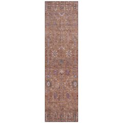 Machine Washable Indoor/Outdoor Chantille ACN2231 Orange 2'3" x 7'6" Runner Rug