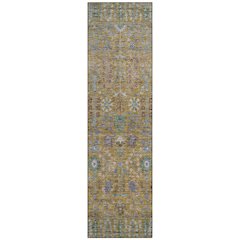 Machine Washable Indoor/Outdoor Chantille ACN2231 Gold 2'3" x 7'6" Runner Rug