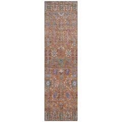 Machine Washable Indoor/Outdoor Chantille ACN2231 Orange 2'3" x 7'6" Runner Rug