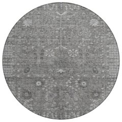 Machine Washable Indoor/Outdoor Chantille ACN2231 Gray 8' x 8' Round Rug