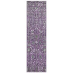 Machine Washable Indoor/Outdoor Chantille ACN2231 Purple 2'3" x 7'6" Runner Rug