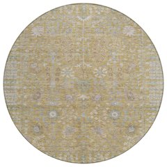 Machine Washable Indoor/Outdoor Chantille ACN2231 Gold 8' x 8' Round Rug