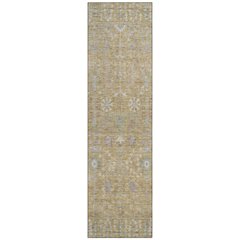 Machine Washable Indoor/Outdoor Chantille ACN2231 Gold 2'3" x 7'6" Runner Rug