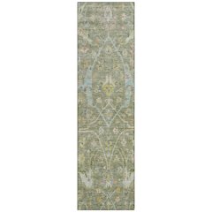 Machine Washable Indoor/Outdoor Chantille ACN2232 Green 2'3" x 7'6" Runner Rug