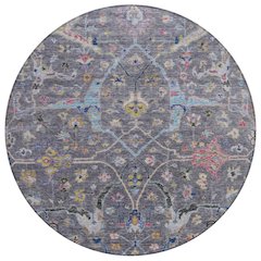 Machine Washable Indoor/Outdoor Chantille ACN2232 Gray 8' x 8' Round Rug