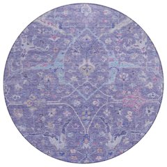 Machine Washable Indoor/Outdoor Chantille ACN2232 Purple 8' x 8' Round Rug