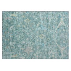 Machine Washable Indoor/Outdoor Chantille ACN2232 Teal 1'8" x 2'6" Rug