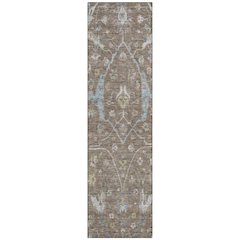 Machine Washable Indoor/Outdoor Chantille ACN2233 Brown 2'3" x 7'6" Runner Rug