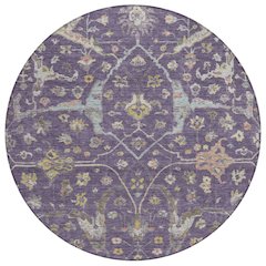 Machine Washable Indoor/Outdoor Chantille ACN2233 Purple 8' x 8' Round Rug