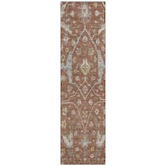 Machine Washable Indoor/Outdoor Chantille ACN2233 Orange 2'3" x 7'6" Runner Rug