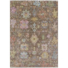 Machine Washable Indoor/Outdoor Chantille ACN2234 Brown 2'6" x 3'10" Rug