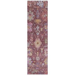 Machine Washable Indoor/Outdoor Chantille ACN2234 Red 2'3" x 7'6" Runner Rug