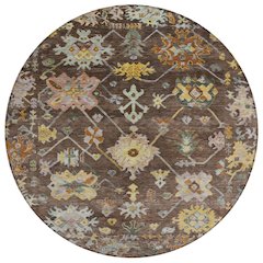 Machine Washable Indoor/Outdoor Chantille ACN2234 Brown 8' x 8' Round Rug