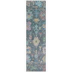 Machine Washable Indoor/Outdoor Chantille ACN2234 Teal 2'3" x 7'6" Runner Rug