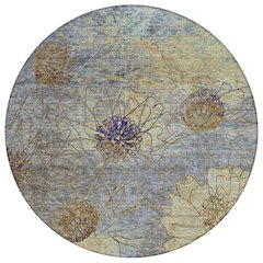 Machine Washable Indoor/Outdoor Chantille ACN2235 Blue 8' x 8' Round Rug