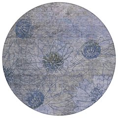 Machine Washable Indoor/Outdoor Chantille ACN2235 Gray 8' x 8' Round Rug