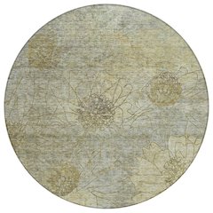 Machine Washable Indoor/Outdoor Chantille ACN2235 Brown 8' x 8' Round Rug