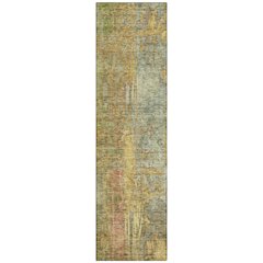 Machine Washable Indoor/Outdoor Chantille ACN2236 Green 2'3" x 7'6" Runner Rug