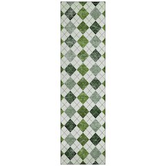 Machine Washable Indoor/Outdoor Chantille ACN2237 Green 2'3" x 7'6" Runner Rug