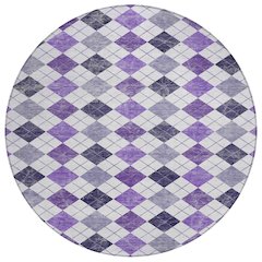 Machine Washable Indoor/Outdoor Chantille ACN2237 Purple 8' x 8' Round Rug