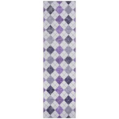 Machine Washable Indoor/Outdoor Chantille ACN2237 Purple 2'3" x 7'6" Runner Rug