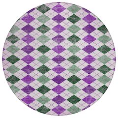 Machine Washable Indoor/Outdoor Chantille ACN2237 Purple 8' x 8' Round Rug