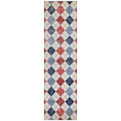 Machine Washable Indoor/Outdoor Chantille ACN2237 Red 2'3" x 7'6" Runner Rug