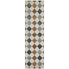 Machine Washable Indoor/Outdoor Chantille ACN2237 Orange 2'3" x 7'6" Runner Rug