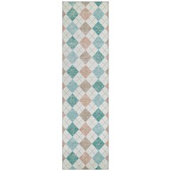 Machine Washable Indoor/Outdoor Chantille ACN2238 Teal 2'3" x 7'6" Runner Rug