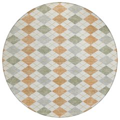 Machine Washable Indoor/Outdoor Chantille ACN2238 Orange 8' x 8' Round Rug