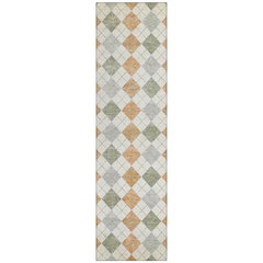 Machine Washable Indoor/Outdoor Chantille ACN2238 Orange 2'3" x 7'6" Runner Rug
