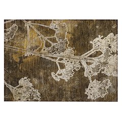 Machine Washable Indoor/Outdoor Chantille ACN2239 Brown 1'8" x 2'6" Rug