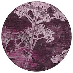 Machine Washable Indoor/Outdoor Chantille ACN2239 Purple 8' x 8' Round Rug