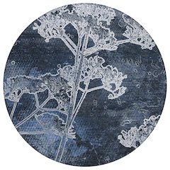 Machine Washable Indoor/Outdoor Chantille ACN2239 Blue 8' x 8' Round Rug