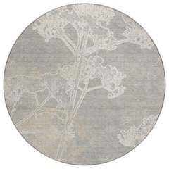 Machine Washable Indoor/Outdoor Chantille ACN2239 Gray 8' x 8' Round Rug